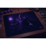 Custom gaming playmat design featuring a staff in fantasy style with purple tones creating a ethereal atmosphere optimized...
