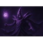 Dark Magician standing in mystical pose, – Fantasy Gaming Playmat