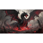 An apocalyptic dragon artwork in coll… – Fantasy Gaming Playmat