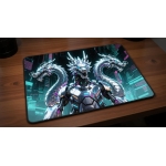 Custom gaming playmat design featuring a monster with dragon in fantasy style optimized for landscape format created by Bo...