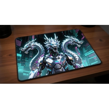 Custom gaming playmat design featuring a monster with dragon in fantasy style optimized for landscape format created by Bo...