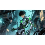 A dynamic shonen manga style artwork – Sci-Fi Gaming Playmat