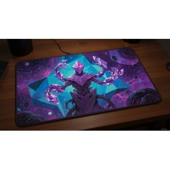 Custom gaming playmat design featuring artwork inspired by 'A cosmic entity illustration i...' in sci-fi style featuring b...