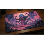 Custom gaming playmat design featuring artwork inspired by 'A cosmic horror illustration i...' in abstract style featuring...