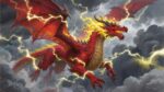 A fierce dragon artwork in Karl – Fantasy Gaming Playmat