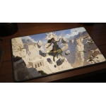 Custom gaming playmat design featuring a magic in fantasy style with white tones optimized for landscape format created by...
