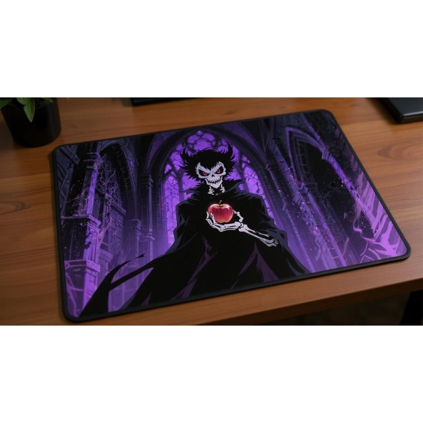 Custom gaming playmat design featuring artwork inspired by 'A supernatural artwork in Deat...' in dark style featuring pur...