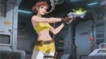 A bounty hunter illustration in Shini… – Sci-Fi Gaming Playmat
