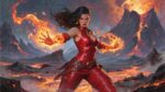 A fierce planeswalker illustration in… – Fantasy Gaming Playmat