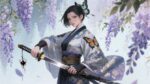 A hyperrealistic swordswoman illustra… – Abstract Gaming Playmat
