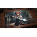 Custom gaming playmat design featuring artwork inspired by 'A hyperrealistic artwork in Di...' in portrait style creating ...