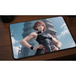 Custom gaming playmat design featuring a tower in portrait style optimized for landscape format created by Bozo Egg