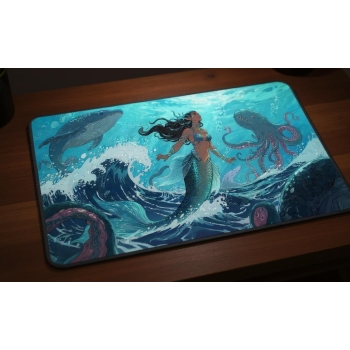 Custom gaming playmat design featuring a ocean in nature style optimized for landscape format created by Bozo Egg