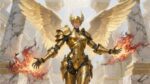 A mechanical angel illustration in Vo… – Custom Gaming Playmat