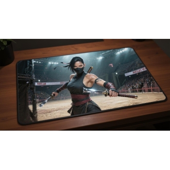 Custom gaming playmat design featuring artwork inspired by 'A photorealistic artwork in Ja...' optimized for landscape for...