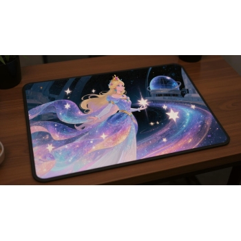 Custom gaming playmat design featuring a magic in fantasy style creating a dramatic atmosphere optimized for landscape for...