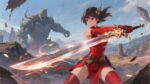 A blade warrior illustration in Masat… – Nature Gaming Playmat