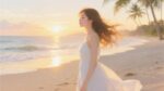 Beach Sunset Portrait A dreamy gravure – Nature Gaming Playmat