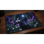 Custom gaming playmat design featuring a magic in fantasy style with purple tones optimized for landscape format created b...