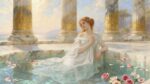Elspeth’s Temple Bath A serene yet – Portrait Gaming Playmat