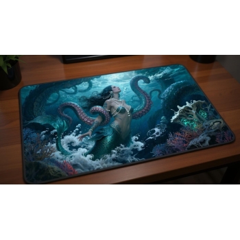 Custom gaming playmat design featuring a magic in fantasy style optimized for landscape format created by Bozo Egg