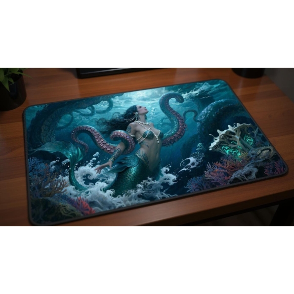 Custom gaming playmat design featuring a magic in fantasy style optimized for landscape format created by Bozo Egg