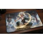 Custom gaming playmat design featuring artwork inspired by 'A transcendent gravure scene i...' featuring silver and amber ...