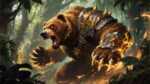 A jungle beast artwork in Kunkka’s – Nature Gaming Playmat