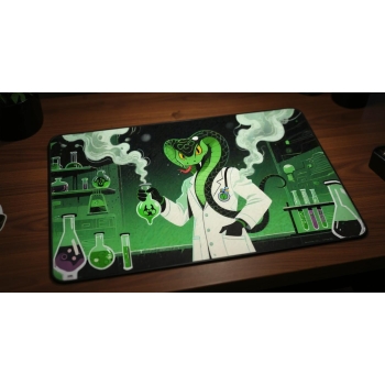 Custom gaming playmat design featuring artwork inspired by 'A poison illustration in desig...' in abstract style featuring...