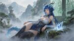 Ganyu’s Qilin Sanctuary A serene gravure – Nature Gaming Playmat
