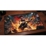 Custom gaming playmat design featuring a magic in fantasy style with red tones optimized for landscape format created by B...