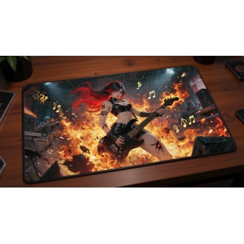 Custom gaming playmat design featuring a magic in fantasy style with red tones optimized for landscape format created by B...