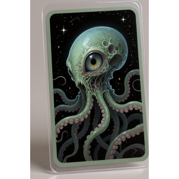 Custom Artist Trading Card featuring a creature in sci-fi style optimized for landscape format created by Golden Egg