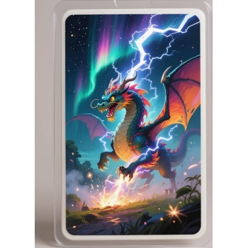 Custom Artist Trading Card featuring a creature with dragon in colorful style creating a dramatic atmosphere optimized for...
